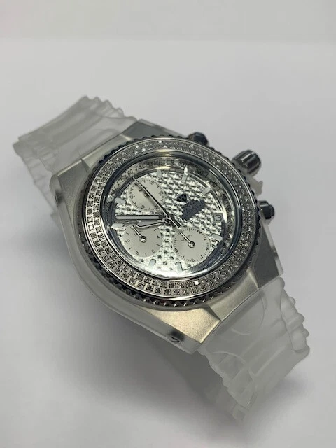 1.0CTW REAL DIAMOND CLEAR JELLY AQUA MASTER WATCH W#13 NEW & BOXED - Image 3 of 4