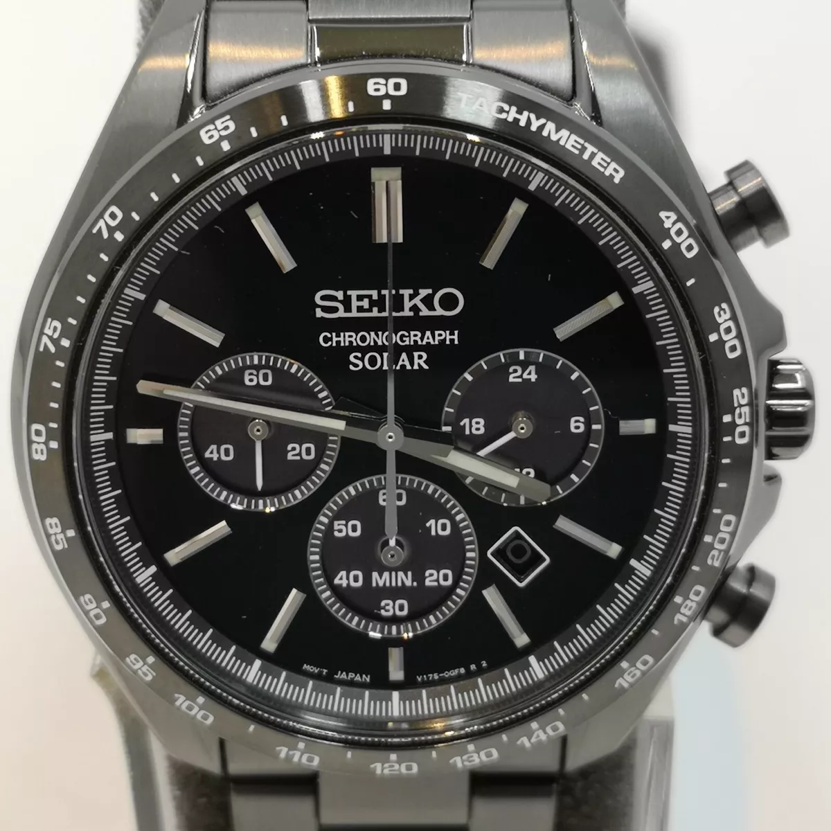 SEIKO SEIKO SELECTION SBPY169 Black Solar Chronograph Men's Watch New in Box