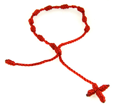 4030566 Set of 3 Red Decenario Pulseras Knotted Thread Cross Bracelet Hip Hop 