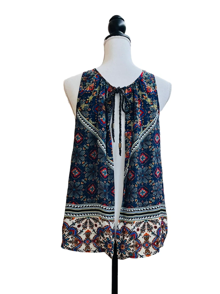 Blusa sin mangas Lily blanca con corbata y espalda abierta para mujer M Foto 4 de 4