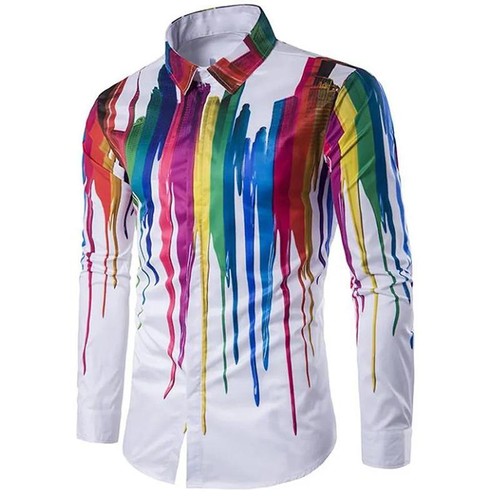 Camicetta elegante uomo manica lunga lusso formale slim fit blusa elegante - Foto 4 di 22