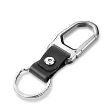 Car Keychain Carabiner Leather Key Ring Clip Key Chain for Men and Women-Black