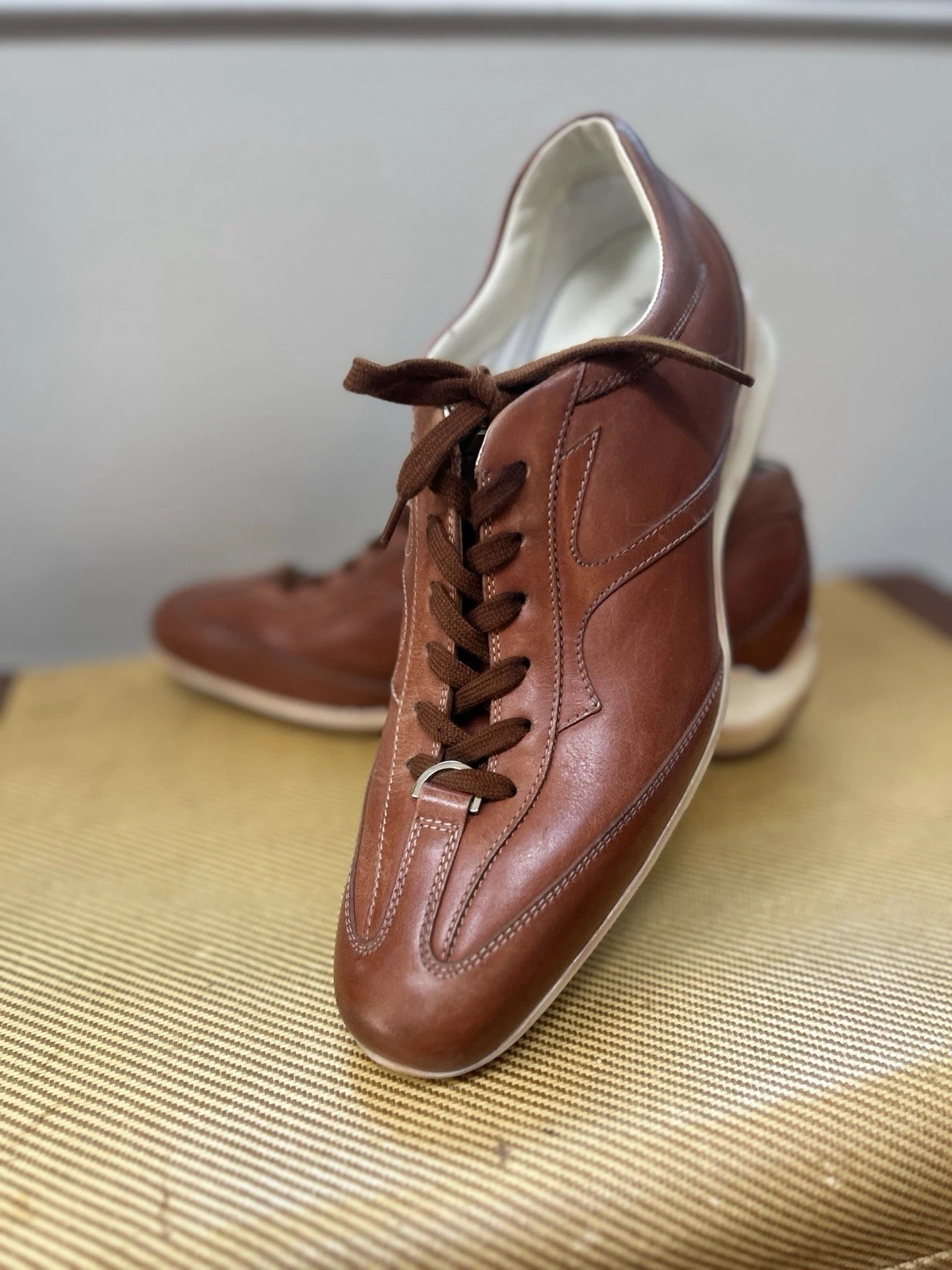 TOD’S Scarpe da passeggio Tods donna in pelle da guida taglia 9 marrone cammello stringate Italia