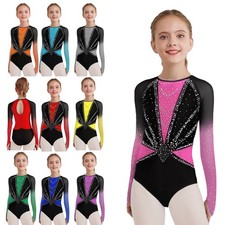 US Girls Gymnastics Ballet Dance Leotard Performance Costume Ice skating Outfit