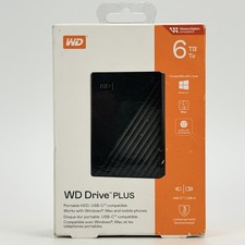 New Western Digital WD Portable Drive Plus 6TB HDD WDBLPW0060BBK-WEWM