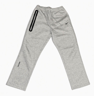 Nike NOCTA Herren Jogginghose L Grau/Schwarz, gerade Bein, Zugband, RV-Tasche