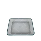 PYREX VISIONS Blue Green 3 CUP VINTAGE RECTANGULAR BAKING DISH CASSEROLE  #7210