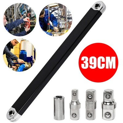 Universal Offset Gekröpfter Verlängerungsschlüssel Ratschenschlüssel + 4Adapter!