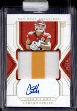2024 Panini National Treasures #205 Carson Steele Rookie Patch Autographs #/10