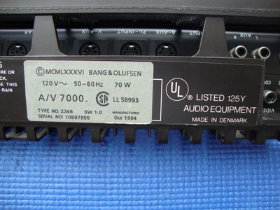 Awesome Bang & Olufsen B&O AV-7000 (Type 2346) Amplifier - Tested