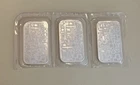 1oz .999 Fine Silver Bar Aztec Design - Lot of 3 – 3oz Total Silver Content