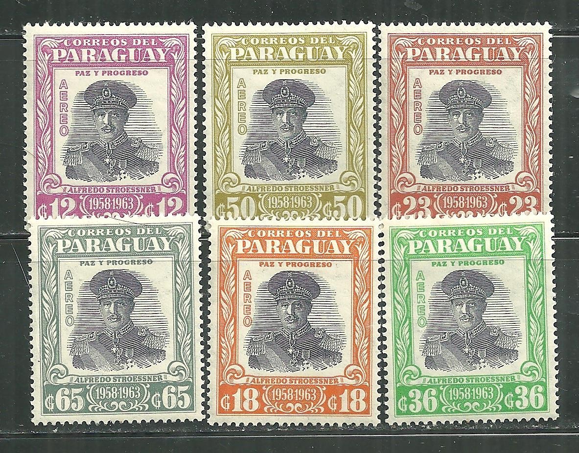 PARAGUAY C246-51 MINT LIGHT HINGE PRESIDENT ALFREDO STROESSNER SCV 15.00