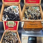 Vintage Jewelry Lot Cigar Box Full Wearable Estate Costume Mix 0220