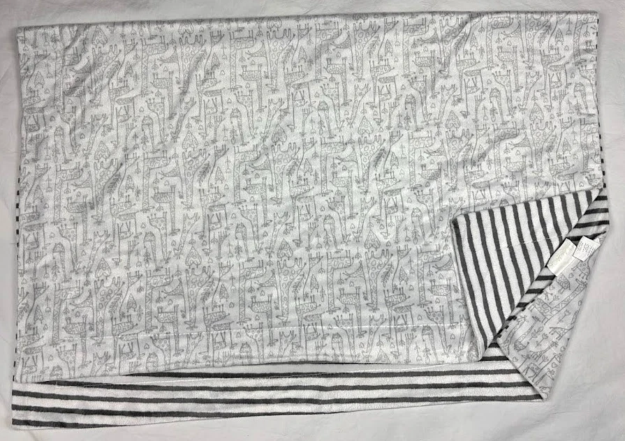 Manta Bebé Jirafa Gris Blanco Lila & Jack Rayas Suave Poliéster Fina Unisex Foto 4 de 4