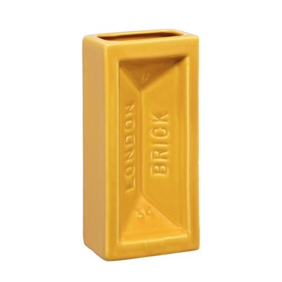 London Brick Vase in gelb - Keramik Ziegelform Vase, gestohlene Form NEU