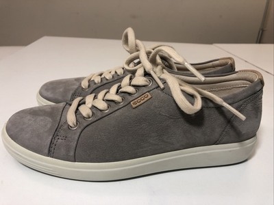 Ecco Taupe Nubuck Leather Danish Design Comfort Lace-up Sneakers Women s 5 EU 36