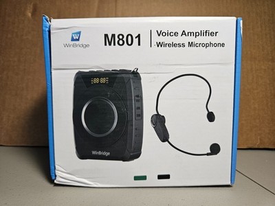 WinBridge M801 20W Bluetooth Voice Amplifier Wireless Microphone Headset Black