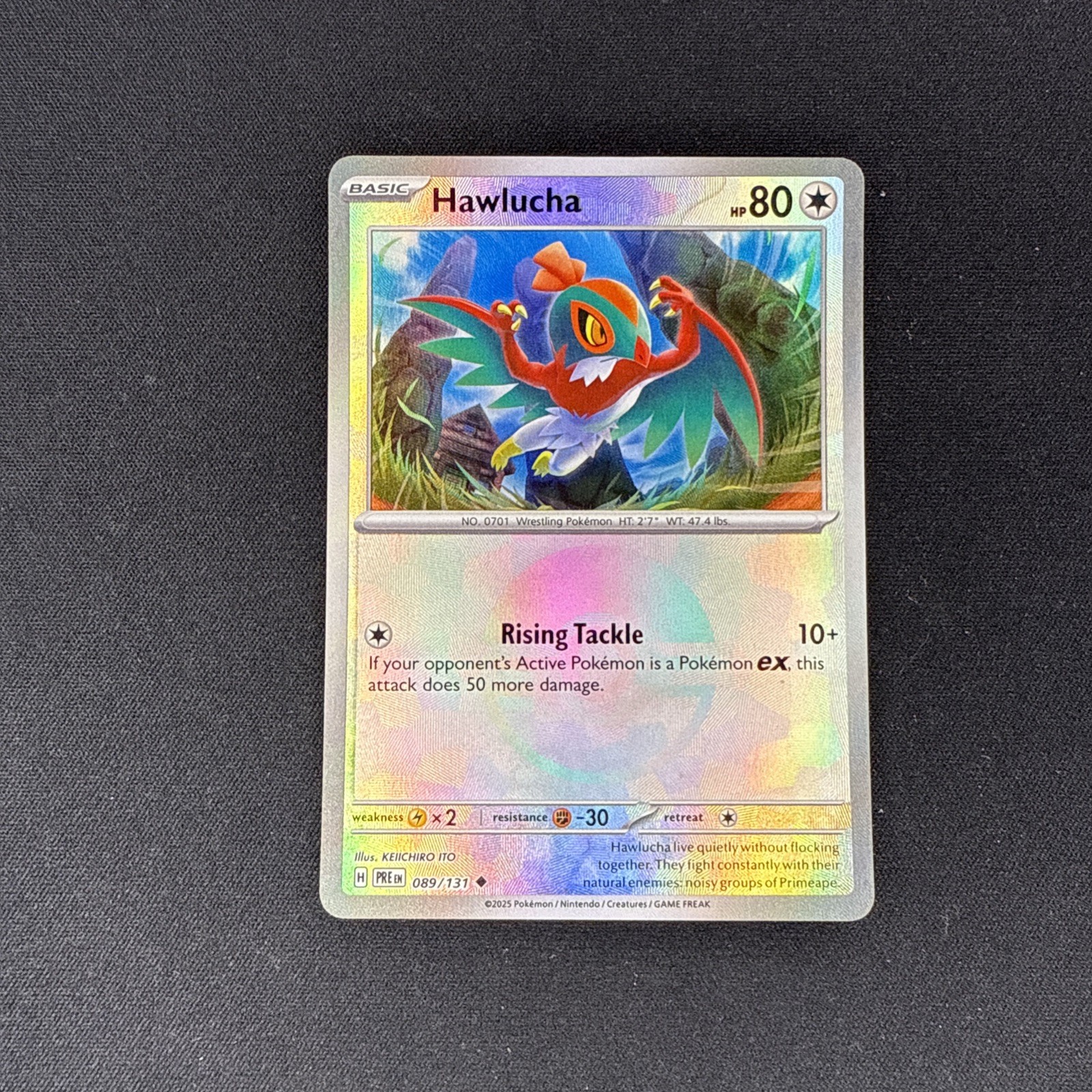 Pokemon Hawlucha 89 Poke Ball Holo Prismatic Evolutions NM