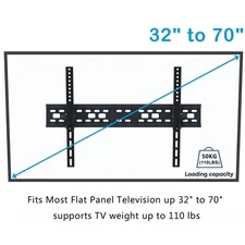 Home Tilt 20° Flat TV Wall Mount Bracket 32" 37" 46" 50" 55" 60" 65" 70" Screen