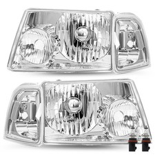 2001-2011 Ranger Headlight Set 4PCS Corner Light Chrome Clear Reflector