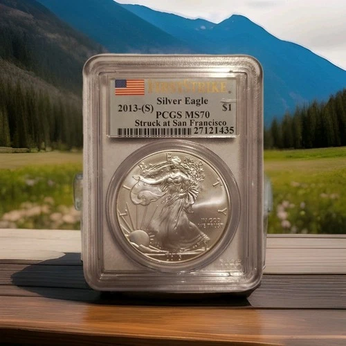 2013 (S) $1 AMERICAN SILVER EAGLE NGC MS70 ER STRUCK AT SAN FRANCISCO MINT LABEL