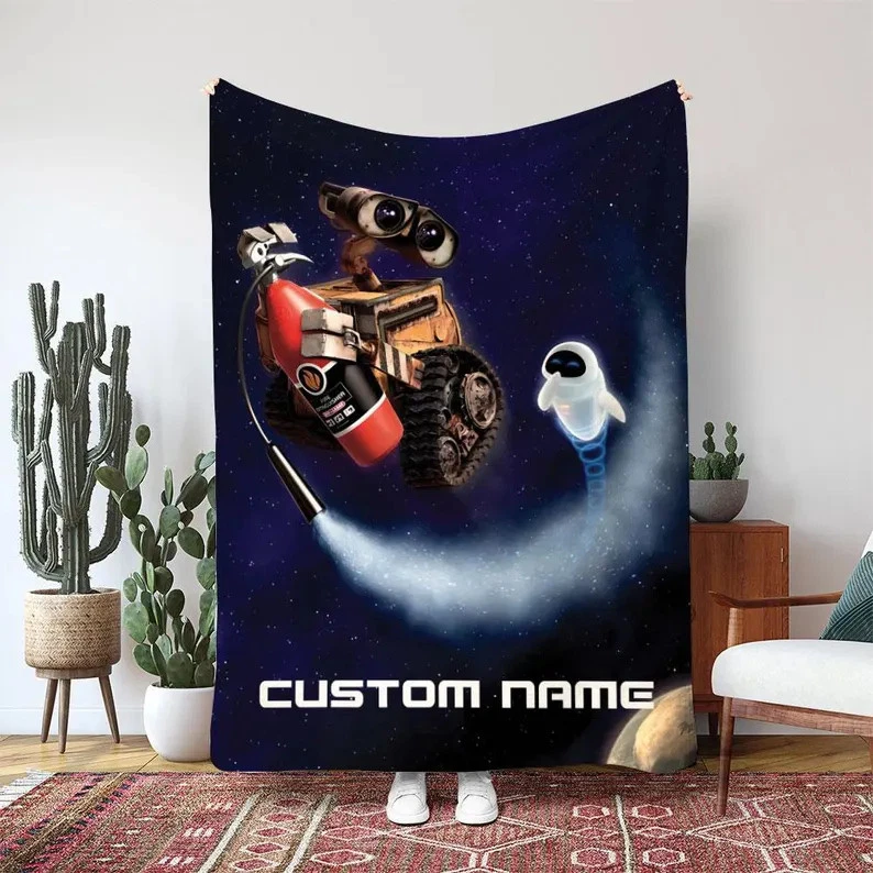 Disney WALL E Fire Fleece Bed Custom Blanket Gift For Fan, Kids