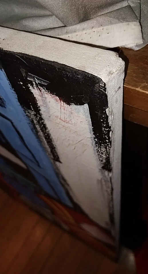 Unsigned Painting Abstract Expressionism Cubist - after Jo Cain - 22" x 32" Nice - Image 3 of 4