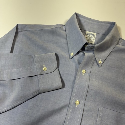 Brooks Brothers Herren SLIM FIT bügelfrei Tasche blau gestreift Anzughemd 16-35 - Bild 1 von 12