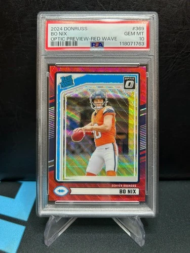 BO NIX 2024 Panini Donruss Optic Preview Red Wave #369 RATED ROOKIE RC PSA 10