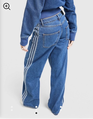 WOMENS ADIDAS ORIGINALS Adicolour FIREBIRD BLUE DENIM JEANS track PANTS 32 / 32