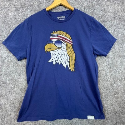 Tipsy Elves Graphic Tee Mens XL Blue Excellent Mullet Eagle USA Flag Headband