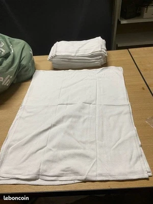 Lot de 20 serviettes / torchons en coton blanc 60x70 cm d'occasion - Photo 1/4