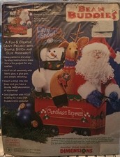Vtg Dimensions Bean Buddies Christmas Express Pals Felt Kit 62174 New Santa