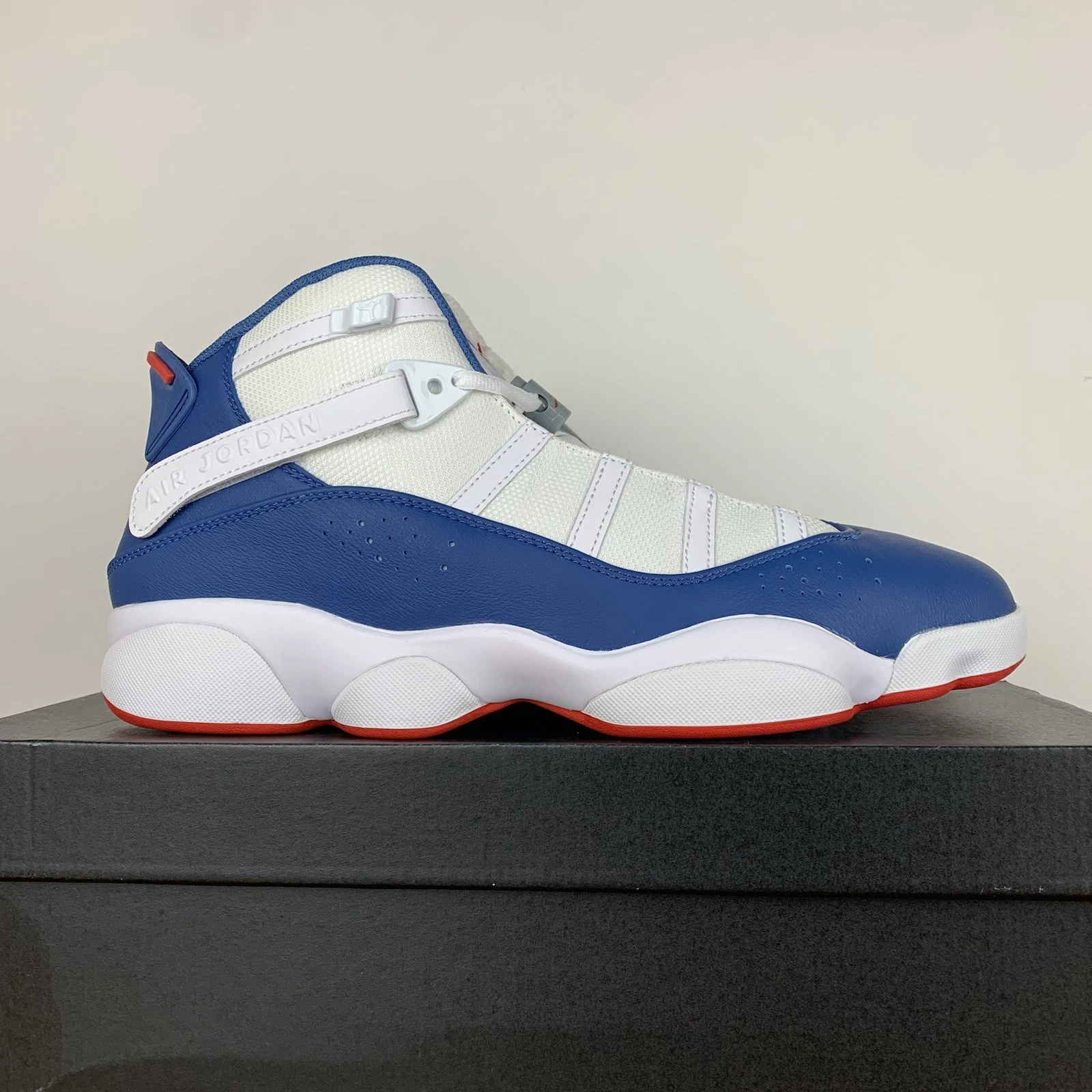 Nike Air Jordan 6 Rings Sneakers True Blue White Red 322992-140 Men's Size 12