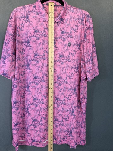 Johnnie-O Featherweight Breezer Polo Men's L Fields Ranch Pink All-Over Print - Picture 5 of 12