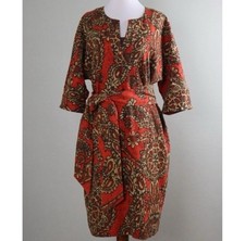 Talbots Paisley Woven Linen Cotton Dress 8P