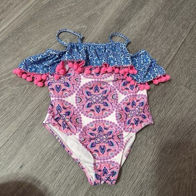 Girls Nicole Miller One Piece Bathing Suit Size 5