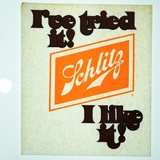 Original VINTAGE 1970s Heat Transfer  Schlitz  Iron On