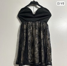 Black Lace Sweetheart Strapless Short A-Line Floral Party Dress for Women