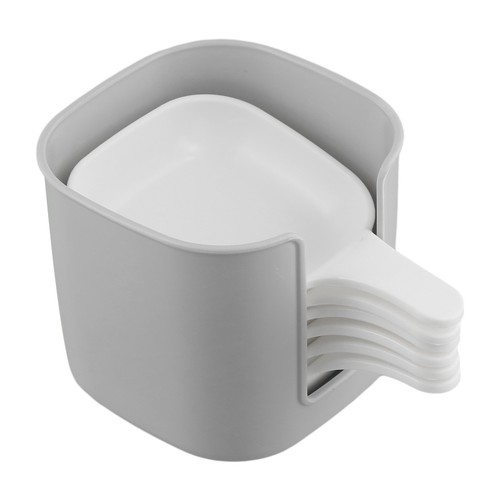White Dishes with Handles and Storage Rack Perfect for Dipping Set of 6 - Picture 2 of 23