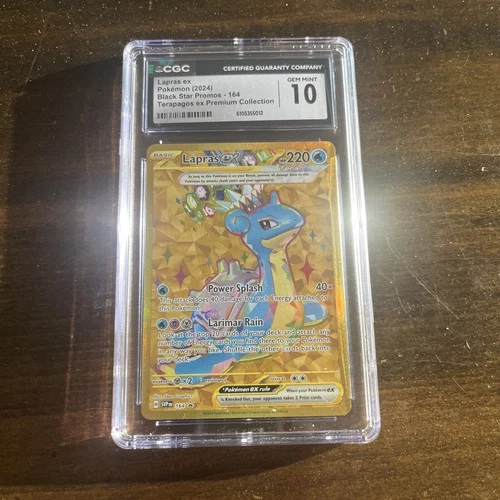 Pokemon TCG Stellar Crown Lapras EX Black Star Promo Card 164 CGC 10