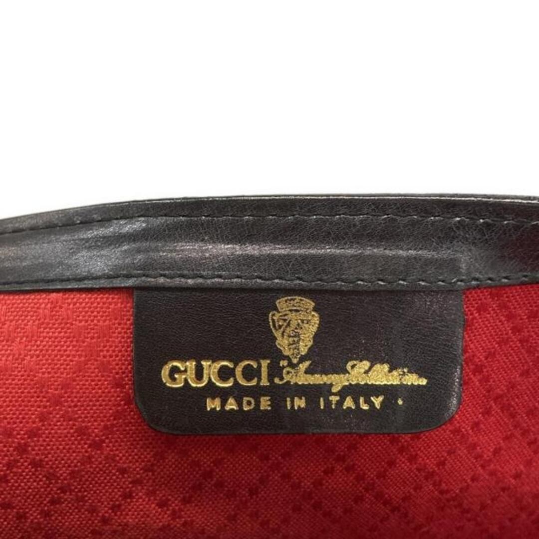 GUCCI Sherry Line Shoulder Bag Black Red Green Leather Used thumbnail 9