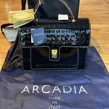 Arcadia Made In Italy Black Patent Leather Re...