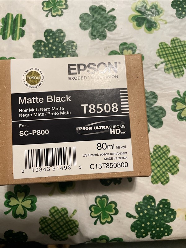 New Genuine Epson T8508 Matte Black Ultra Chrome HD Ink For SC-P800 Exp 10-2018