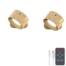 Remote LED Wall Sconce - Rechargeable Cordless Wall Light, 3 Colors & 3 Brigh...