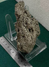 TOP Video herrlicher Pyrit 446g mit Ständer glitzernder Rohstein Heilstein Deko