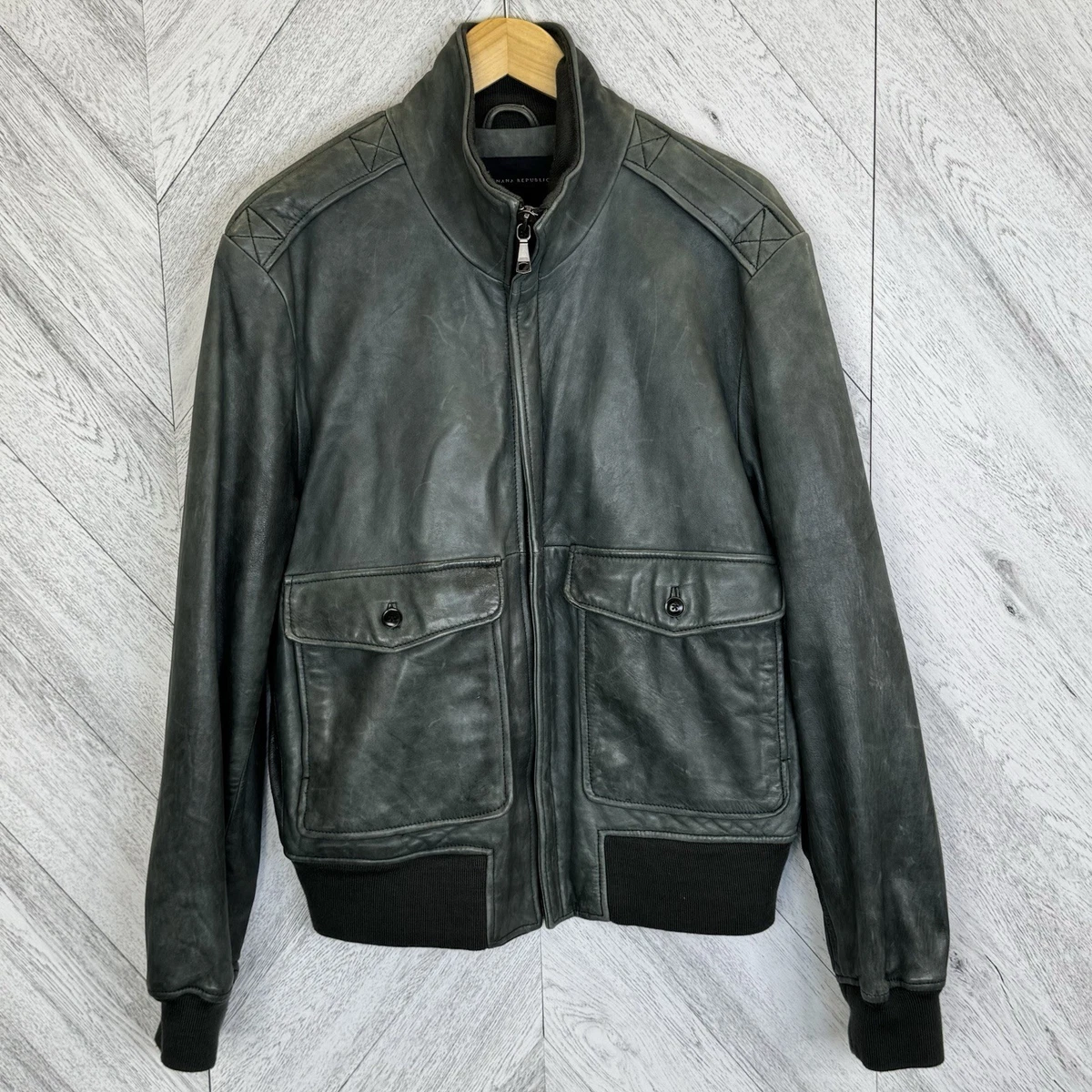 banana republic leather bomber jacket products for sale | eBay