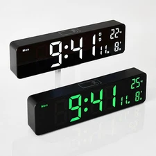 10 Inches LED Digital Alarm Clock Temperature Date Week Display Wall/Table Clock