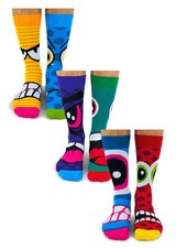 Mens Stress Heads Odd Socks by UNITED ODDSOCKS - 6 Pack Cotton Gift Box Socks
