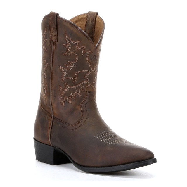 Ariat Western BOOTS Boys Heritage Cowboy 4 Youth Brown 10001825 for